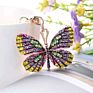 Crystal Glittering Full Rhinestone Car Bag Accessories Butterfly Girl Key Chains