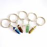 Crystal Key Chains Hexagonal Column Natural Stone Key Rings Tiger Eye Keychains Promotional Gifts