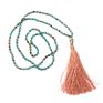 Crystal Knot Tassel Necklace Hand Woven Long Sweater Chain Buddha Head Pendant Women's Necklace