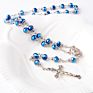 Crystal Rosary Jesus Cross Necklace Religious Christ Prayer Beads