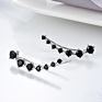 Cubic Zirconia Cz Hypoallergenic Piercing Hoop Earrings S925 Sterling Silver Crawler Earring Cuff Climber Earrings