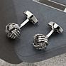 Cufflinks Novelty Knot Cufflinks Silver Color Men's Jewelry Classic Cuff Link for Shirt