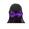 Customized 100% Polyester Fiber Grosgrain Ribbon Purple Hair Bow with Twist Tie