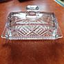 Customized Crystal Covered 2-Piece Design Butter Keeper Storage Dublin Glass Butter Dish with Handled Lid