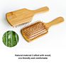 Customized Eco-Friendly Biodegradable Long Handle Natural Bamboo Wood Massage Scalp Air Paddle Hair Brush