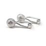 Customized Logo Great round Silver Golf Ball Men Business Cufflinks