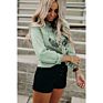 Customized Logo Hop Pattern Graphic Printed Pullover Sweatshirt Women