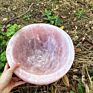 Customized Natural Hand Carved Crystal Bowl Gemstone Healing Folk Crafts Rose Quartz Sink