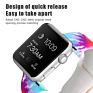 Customized Tie Dye Printed Smart Rubber Strap Flower Stripe Leopard Print Silicone Watch Band Strap for Apple Iwatch Se 6