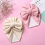 Cute Bear Ear Bowknot Turban Hats Sweet Soft Elastic Caps for Newborn Baby Boy Girls Headwraps