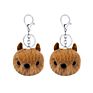 Cute Cat Pom Poms Keychains Faux Rabbit Fur Keyring Fluffy Pompoms Keychain for Women Girls Bag Accessories