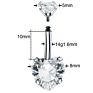 Cute Shining Multicolor Crystal Belly Ring Bling Belly Rings Double Heart Belly Rings Body Piercing
