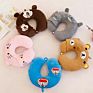 Cute Toy Cat Pattern Travel Pillow with Eye Mask Cartoon U Type Pillow Cotton Neck Care Flight Car Pillow Airplane Office Nap
