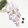 Cutout Hollow Out V Tummy Control Crop Flower One Piece Jumpsuits Monokini Bathing Suit Bikini Woman Swimwear