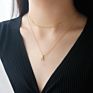 Dainty 18K Gold Filled Stainless Steel Beaded Clavicle Chain Necklace Layering Satellite Chain Choker Necklace for Women