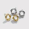 Damila Jewelry Sterling Silver 925 Gold Plated Twisted Circle Earrings Stud for Girls