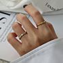 Delicate Tiny Minimalist 18K Gold Plated Finger Ring Simple Geometric Bead Silver Ring