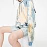 Design Cloud Bleach Women Oversized Tie Dye Hoodie with Drawstring Hood