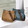 Design Color Pu Brown Leather Handles Tote Bag Printed Tote Shoulder Bags