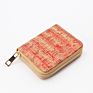 Design Cork Men's Wallet Zipper Bifold Wallet for Women Floral Cork Card Holder Flowers Printing Cork Short Zipper