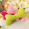 Design Customizable Logo Bite Resistant Chew Squeaky Plush Dog Bone Toy