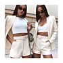 Design Office Suits for Ladies with Belt with Belt Printing Elegant Blazer Woman