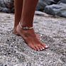 Design Retro Silver Plated Starfish Anklet Simple Bohemian Double Layer Beaded Chain Starfish Anklet for Women