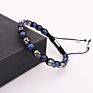 Design Stainless Steel Skull Bracelets Charm Beads Natural Stone Handmade Woven Men Jewelry Beads Macrame Bracelet Men