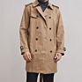 Designer Clothing Trench Jacket Khaki and Black Men Coats Double Breasted Coat