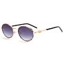 Designer Vendors Women Metal Small Oval Shape Frames Uv400 Sunglasses