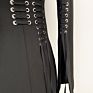 Designer Woman Personalized Temperament Metal Hole Tie Rope Slim Slit Black Blazer