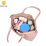 Diaper Tote Bags Large Capacity Diaper Bags with Insulated Pouch Waterproof Premium Pu Leather Maternity Bags