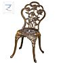 Die Cast Aluminum Table Chair Group in Brown/White 6-Colors Available Outdoor Balcony Furniture Rose Flower Design