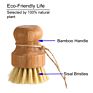 Direct Kitchen Cleaning Brush Bamboo Short Handle round Dish Brush Exquisite Gift