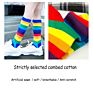 Direct Sales Colorful Tube Crew Rainbow Striped Socks for Women Girls