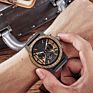 Dodo Watch Deer Men's Wood Stainless Steel Luxury Sport Business Charm Chronograph round Analog Wooden Stop Watch
