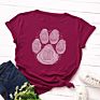 Dog Paw Tshirt Fingerprint Women Tee Shirts Short Sleeve T-Shirts