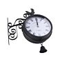 Double Face Large Luxury Metal Antique Design Decorative Outdoor Quartz Analog Wall Clock Retro Art Double Sided Garden Clocks