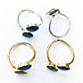 Double Kyanite Quartz Rings Teardrop Blue Gemstone Rings Gold and Silver Plated Rings for Women Elegant Christmas