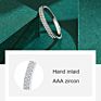 Double Row Diamonds Jewelry 925 Sterling Silver Cubic Zirconia Rings for Woman