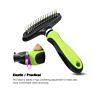 Double Row Teeth Stainless Steel Pins Dog and Cat Grooming Rake Comb