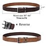 Double Sides Pu Leather Reversible Belt for Men Black and Brown Dress Belt Rotate Buckle Vintage Belt