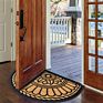 Dropshipping Half round Black Border Coco Doormat Heavy Duty Doormat Rubber-Backed Natural Coir Doormat