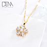 Dtina Gold Necklace Jewelry Sets Gold Plated Earrings Colorful Crystal Jewelry for Ladies