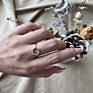Dylam Ins Bridal Boho Adjustable Silver Eye Cuff Ring 14K Gold Plated Twisted S925 Sterling Vintage Allaha Name Karma Rings