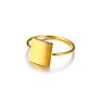 Dylam No Moq Simple Rings for Women Jewelry Unique Gold Plating Rectangle Shape Stainless Steel Ring