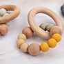 Eco-Friendly Baby Teething Toy Non-Toxic Wooden Bracelet Teething Bpa Free Silicone Teether Wooden Bracelet Teethers