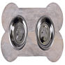 Eco-Friendly Farmhouse Whitewash Elevated Multifunctional Raised Solid Wood Dog Cat Feeder Bowl