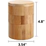 Eco-Friendly Kitchen Products Bamboo Wood Triple Salt Spices Storage Container Box with Magnetic Swivel Lids