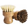 Eco Friendly Bamboo Palm & Sisal Bristles round Mini Scrub Brush Pot Brush Dish Scrubber Natural Kitchen Cleaning Scrubber